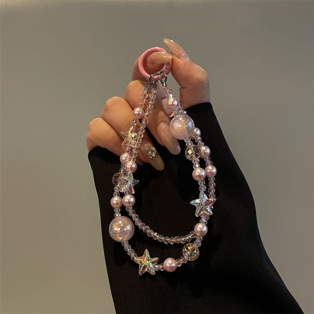 Phone Faux Star Pearl Lanyard