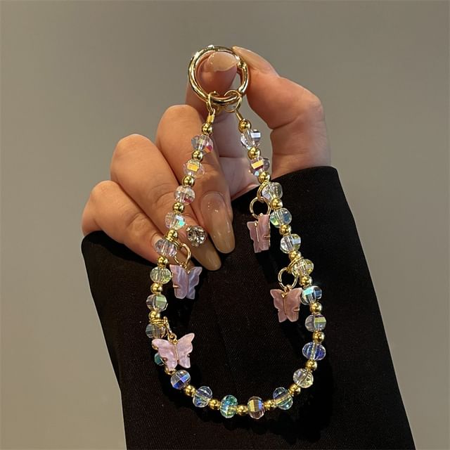 Butterfly Phone Beaded Lanyard