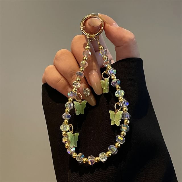 Butterfly Phone Beaded Lanyard