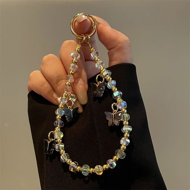 Butterfly Phone Beaded Lanyard