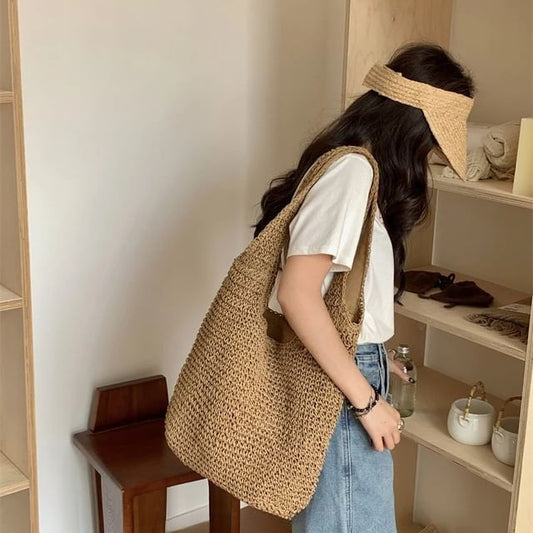 Plain Tote Bag Straw