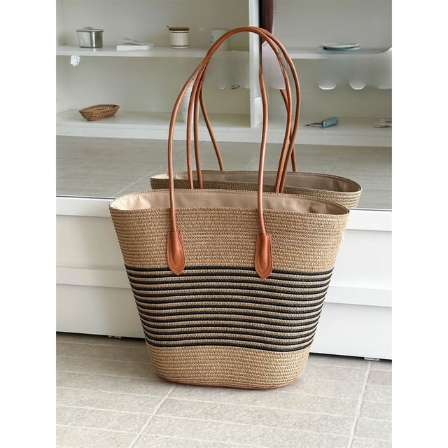 Tote Bag Straw Striped