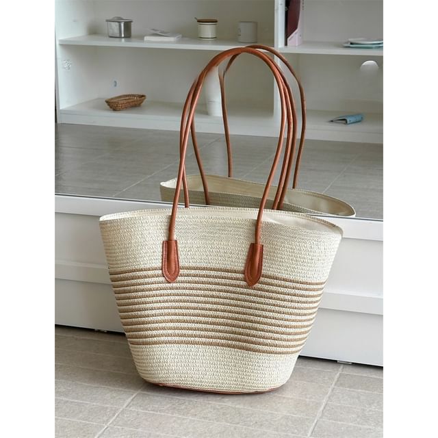 Tote Bag Straw Striped