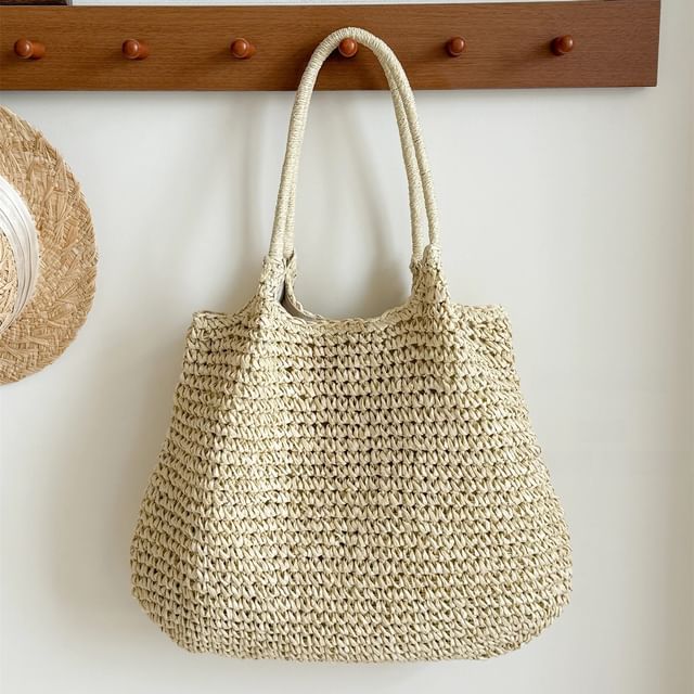 Tote Plain Bag Straw
