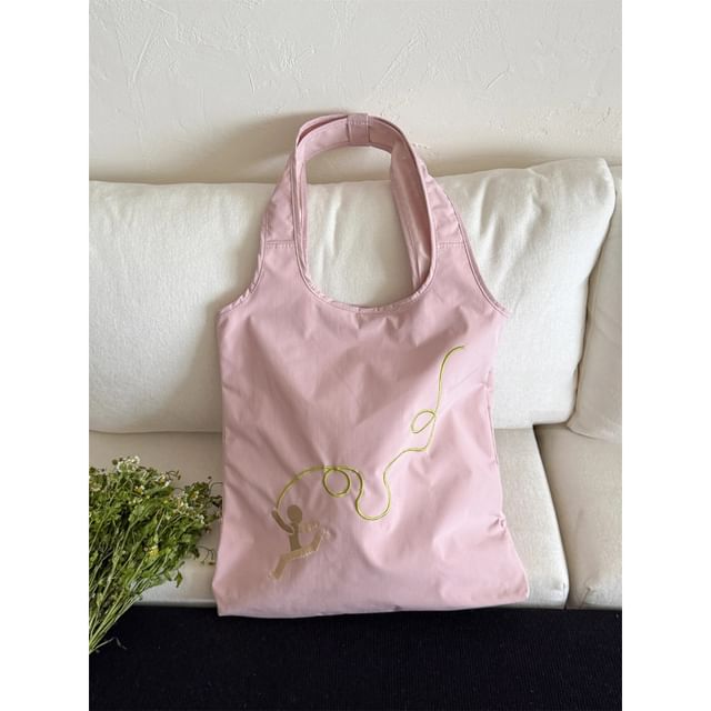 Embroidered Tote Nylon Bag