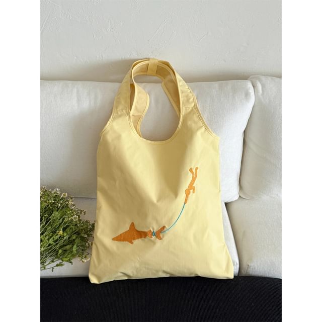 Embroidered Tote Nylon Bag