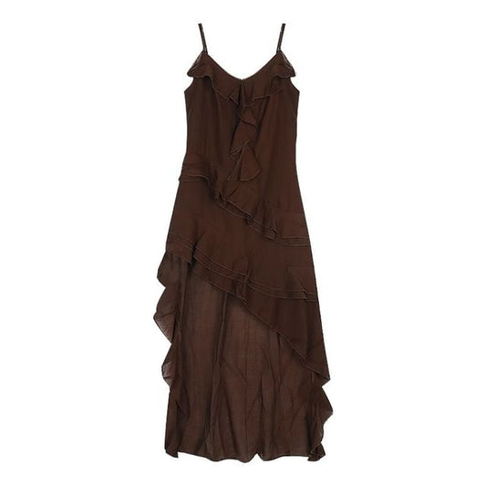 V-Neck Sleeveless Asymmetrical Dress A-Line