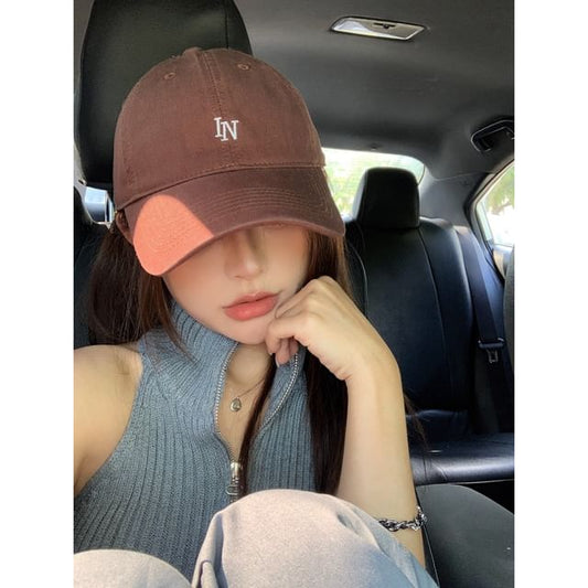 Lettering Embroidered Cap Baseball