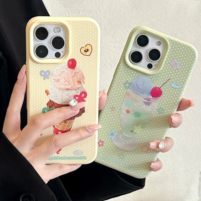 Cream Print Case Ice Phone