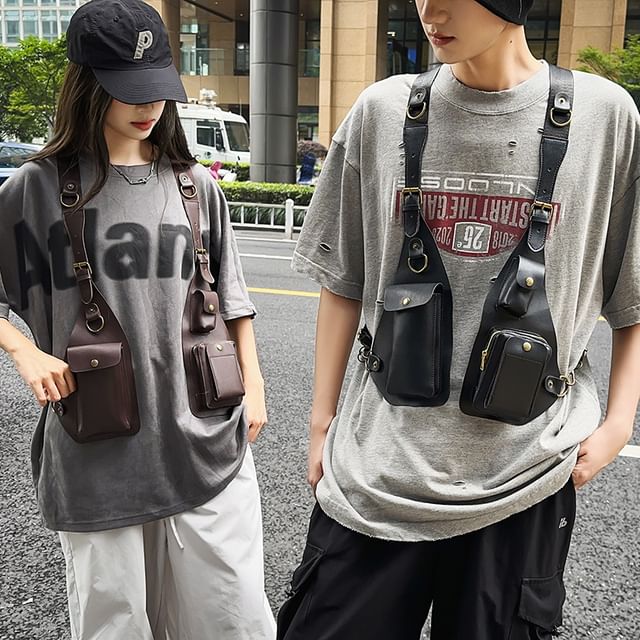 Faux Belt Leather Bag