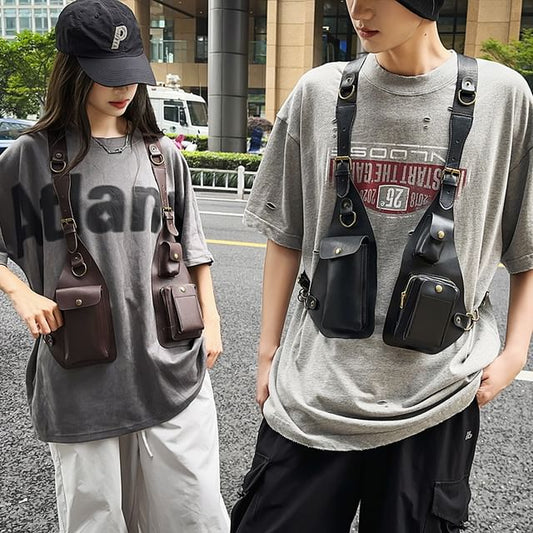 Faux Belt Leather Bag