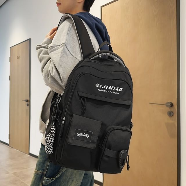 Set Backpack Charm Bag Lettering Twisted /