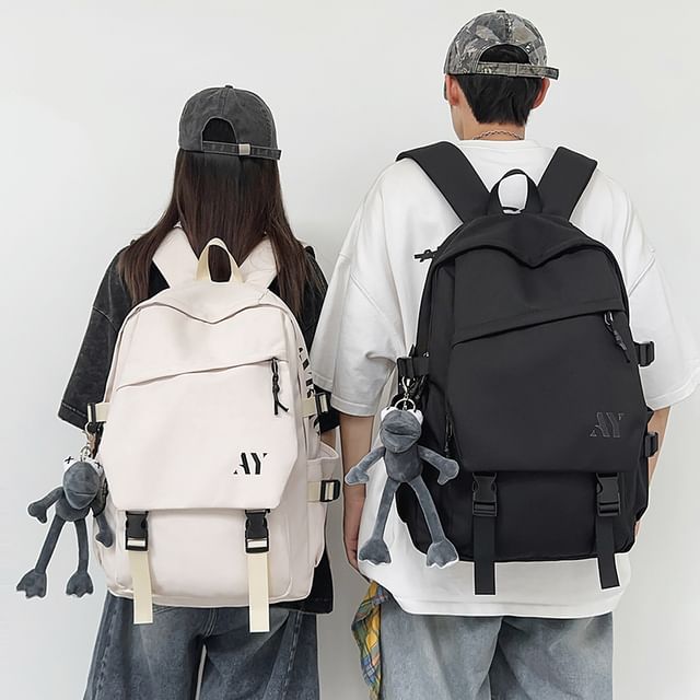Lettering Flap Backpack