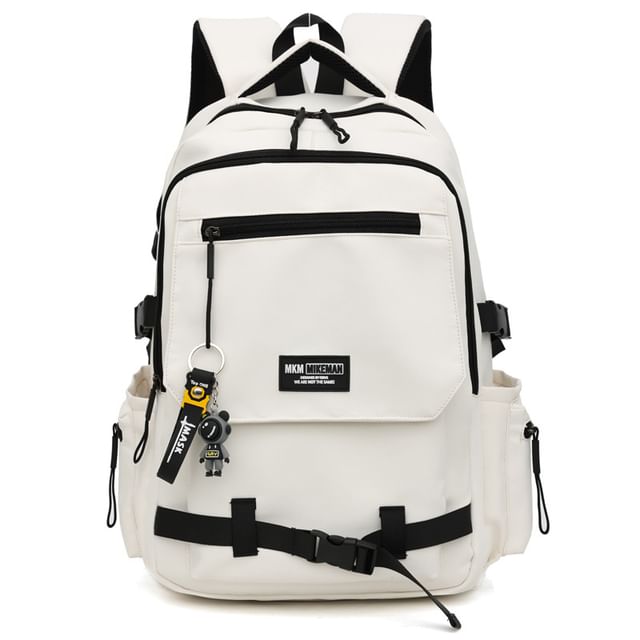 / Bag Charm Lettering Backpack Set Flap