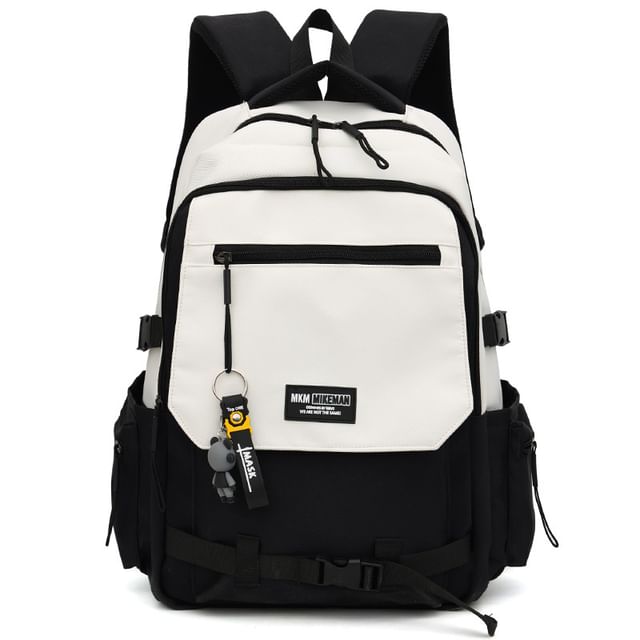 / Bag Charm Lettering Backpack Set Flap