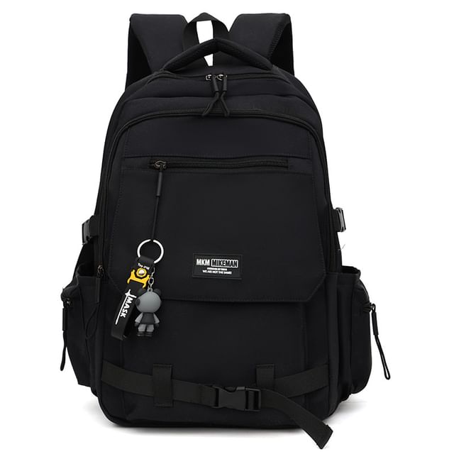 / Bag Charm Lettering Backpack Set Flap