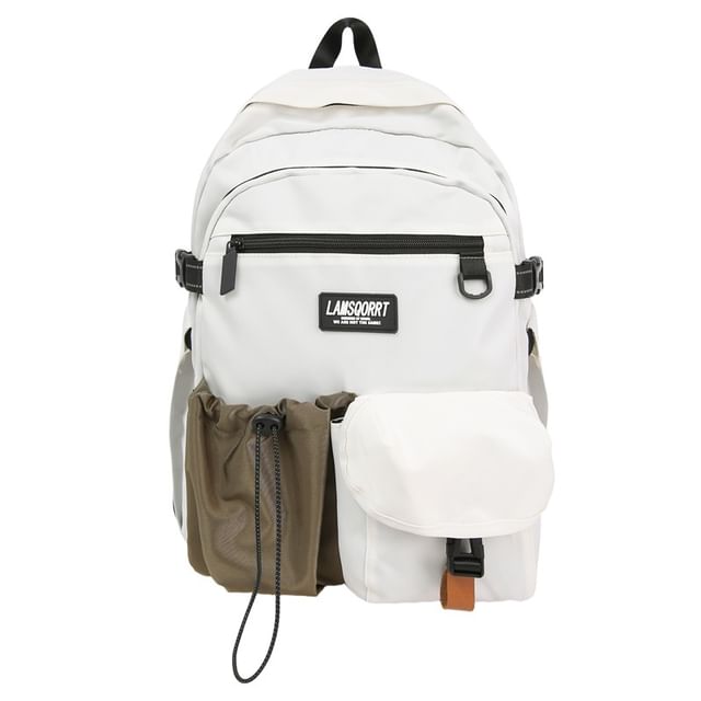 Pocket Backpack Contrast Lettering