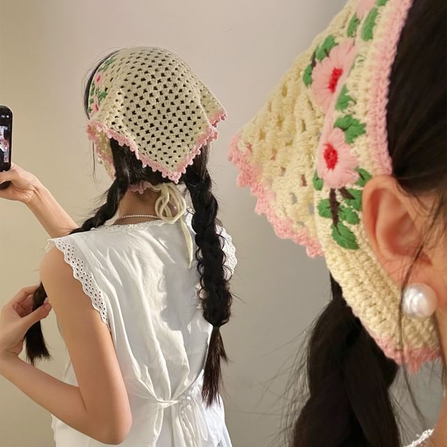 Band Head Floral Knit