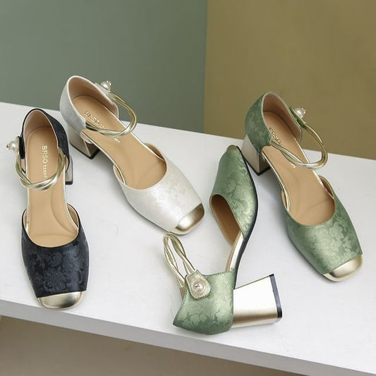 Block Sandals D'Orsay Heel