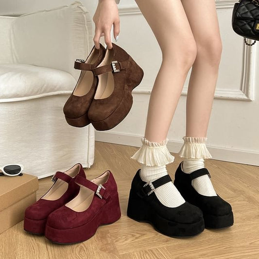 Platform Mary Plain Shoes Wedge Jane