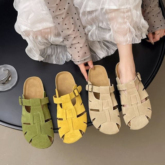 Suede Plain Mules Faux