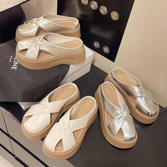 Platform Plain Mules Cross