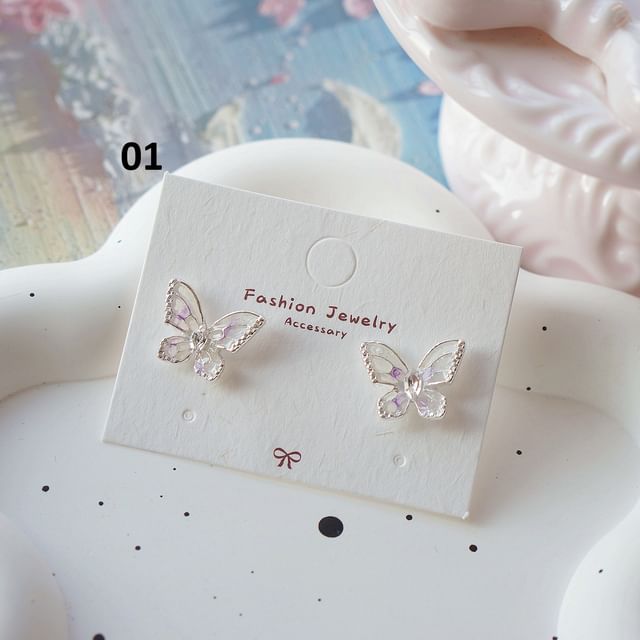 Dangle Earring On Butterfly Clip /