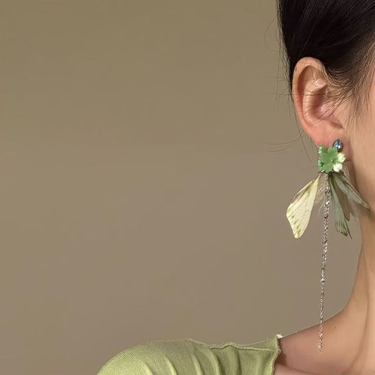 Earring Fringed Flower Drop Butterfly