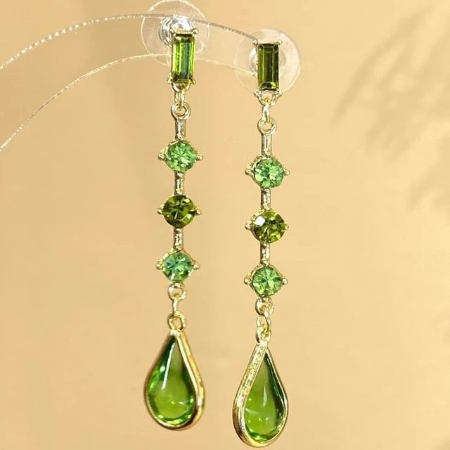Rhinestone Earring Drop Teardrop