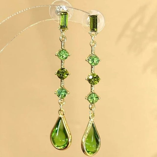 Rhinestone Earring Drop Teardrop