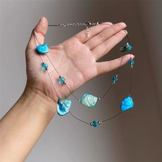 Beaded Gemstone Layered Necklace Irregular