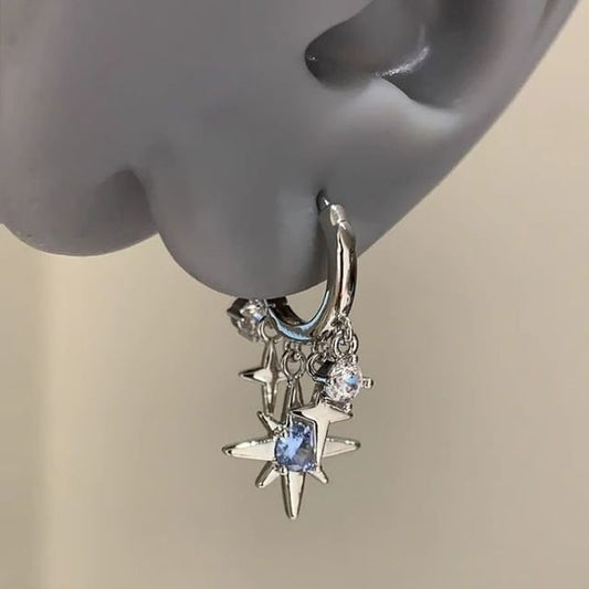 Star Drop Earring Rhinestone Huggie