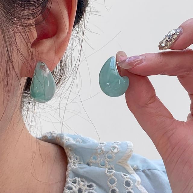 Earring Drop Glazed Water Leverback