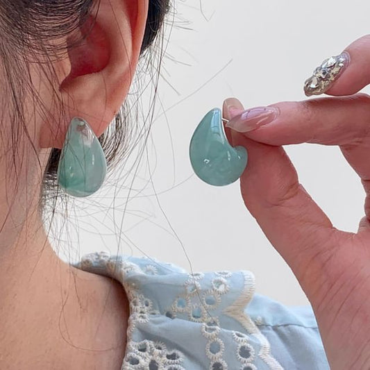 Earring Drop Glazed Water Leverback