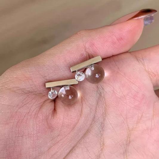 Rod CZ Stud Earring
