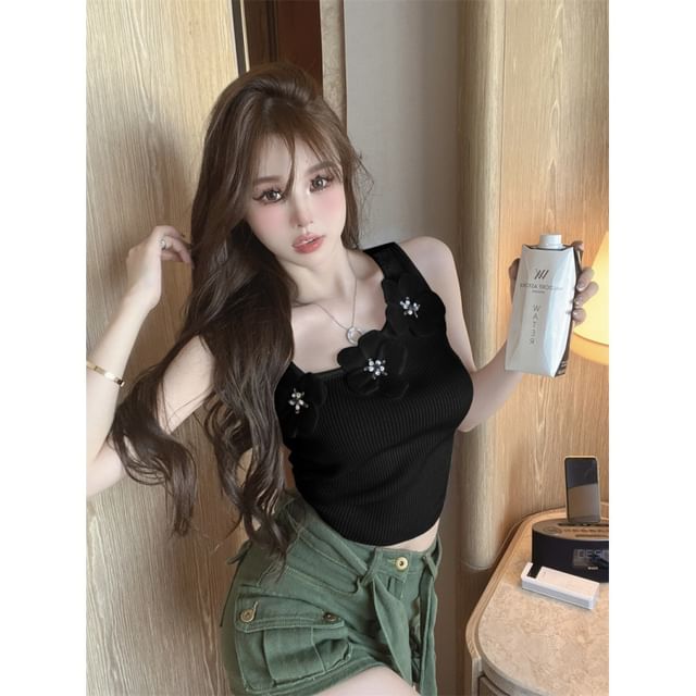 Top Tank Crop Asymmetrical Floral