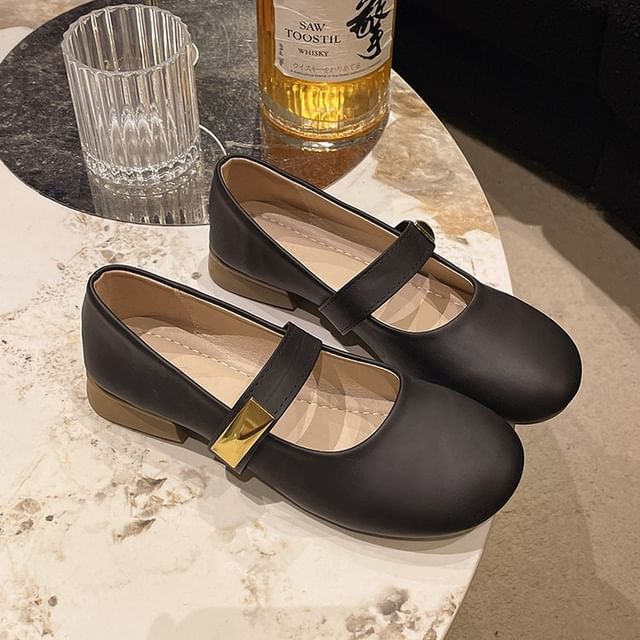 Jane Mary Faux Shoes Leather