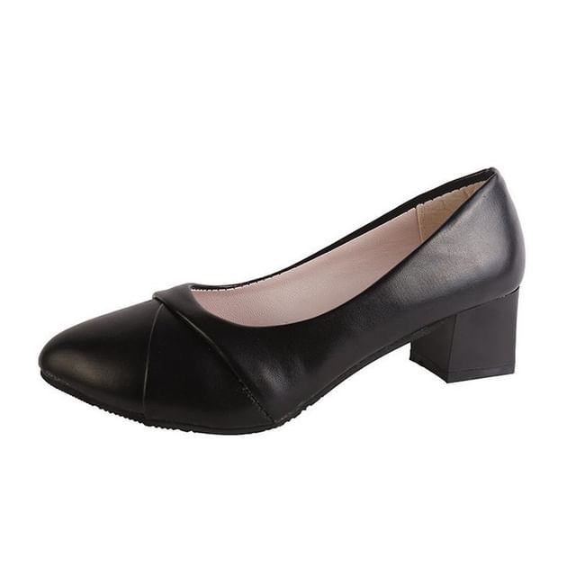 Pointed Pumps Block Toe Heel