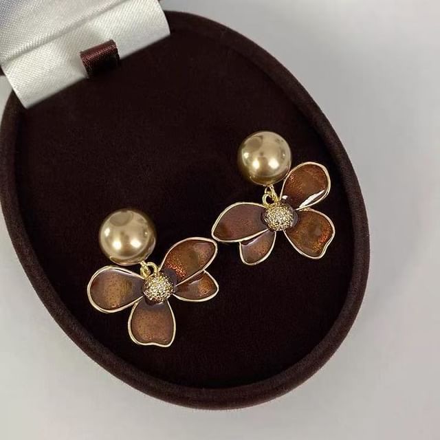 Drop Glaze Flower Earring