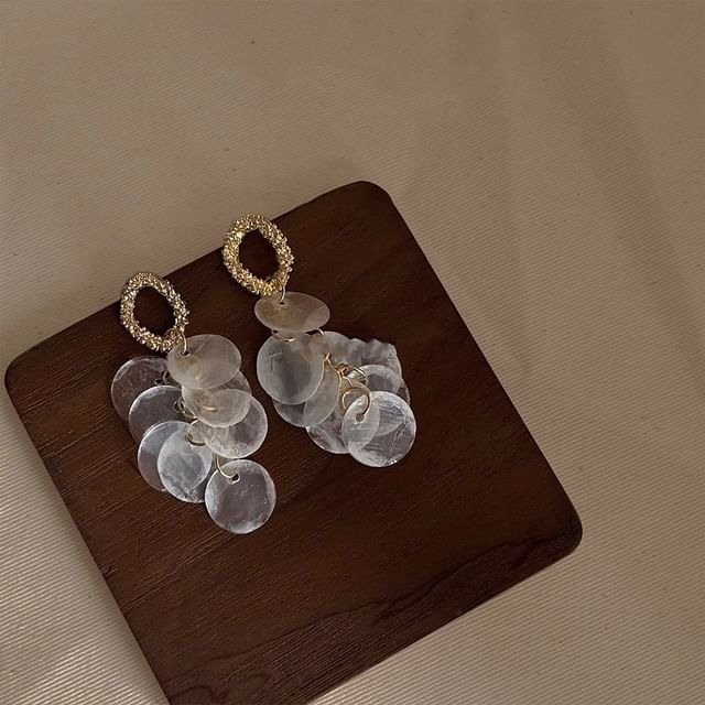 Shell Earring Fringed Drop