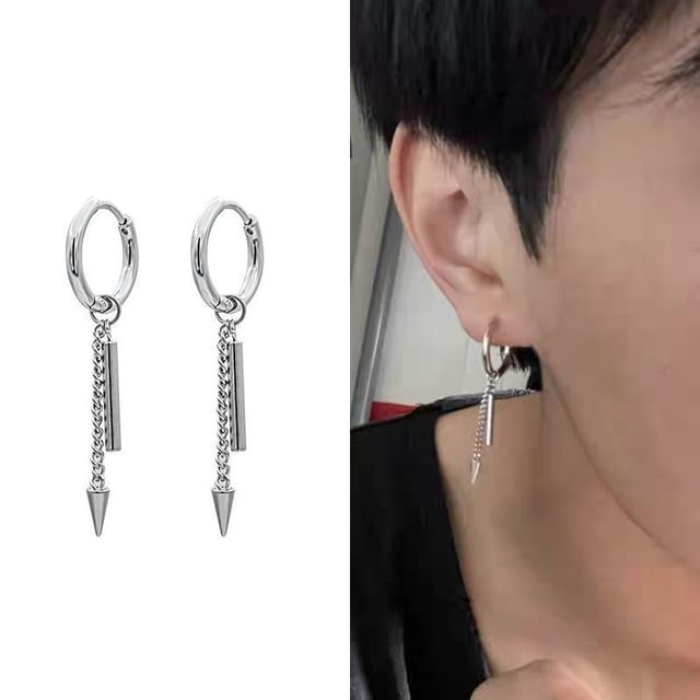Bar Earring Drop Spike Hoop