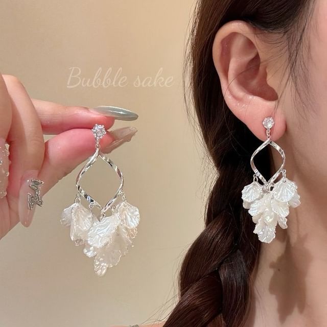 Earring Shell Rhinestone Chandelier