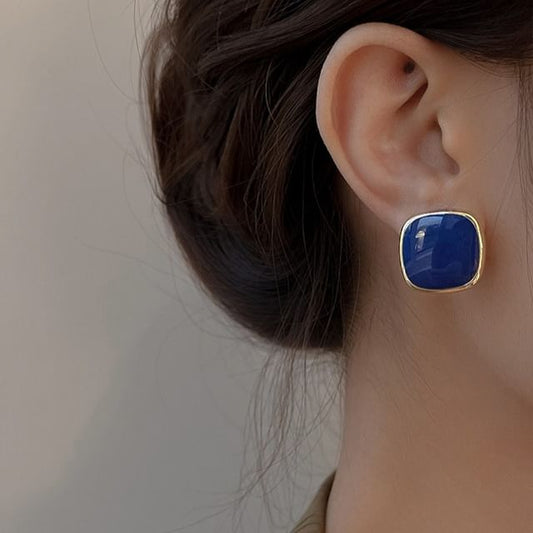 Silver Square Stud 925 Earring Sterling