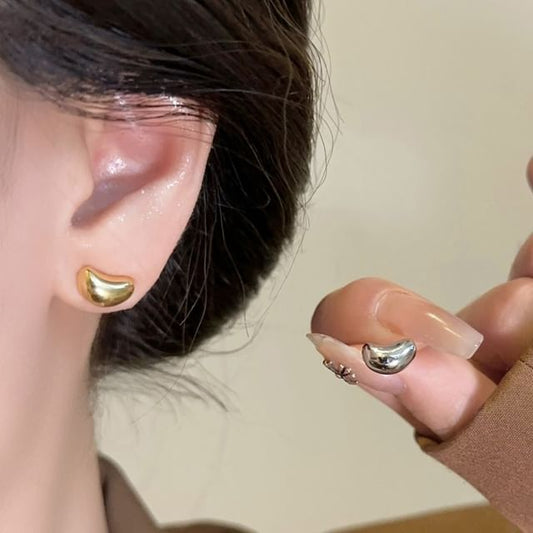 Earring Silver Stud 925 Bean Sterling