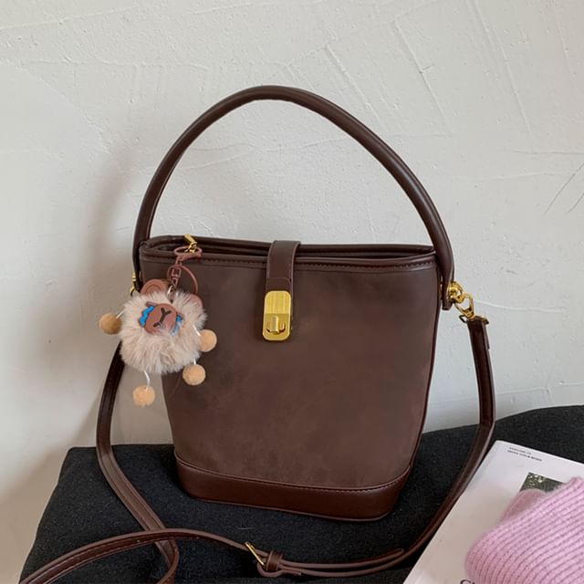 Leather Bag Piped Faux Crossbody