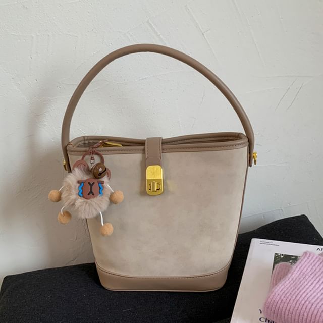 Leather Bag Piped Faux Crossbody