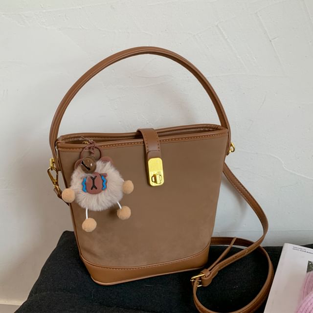 Leather Bag Piped Faux Crossbody