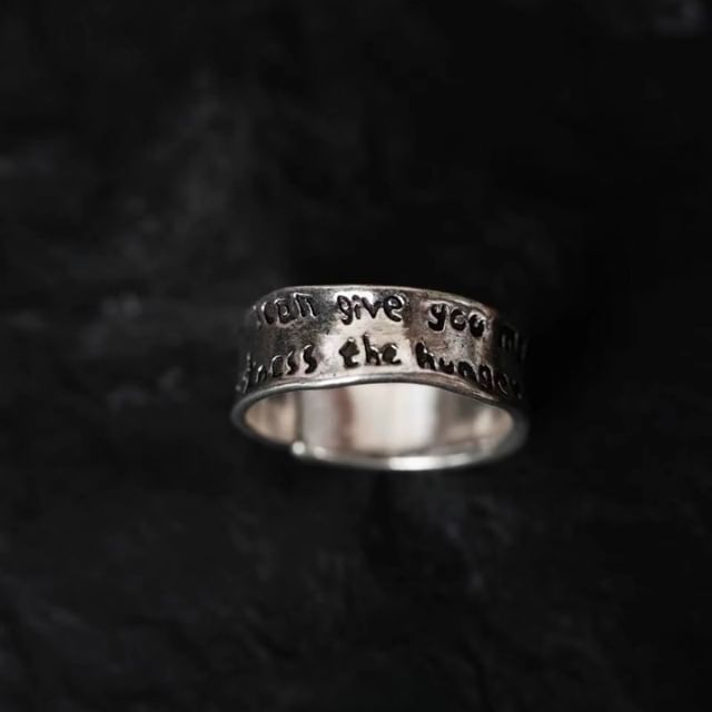 Lettering Alloy Irregular Ring Open