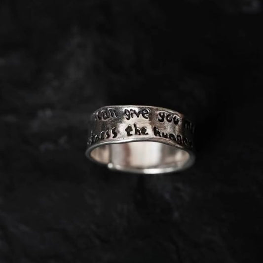 Lettering Alloy Irregular Ring Open