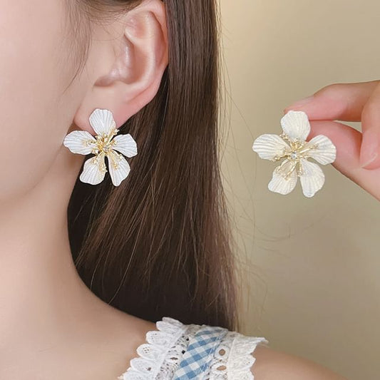Earring Statement Floral Alloy